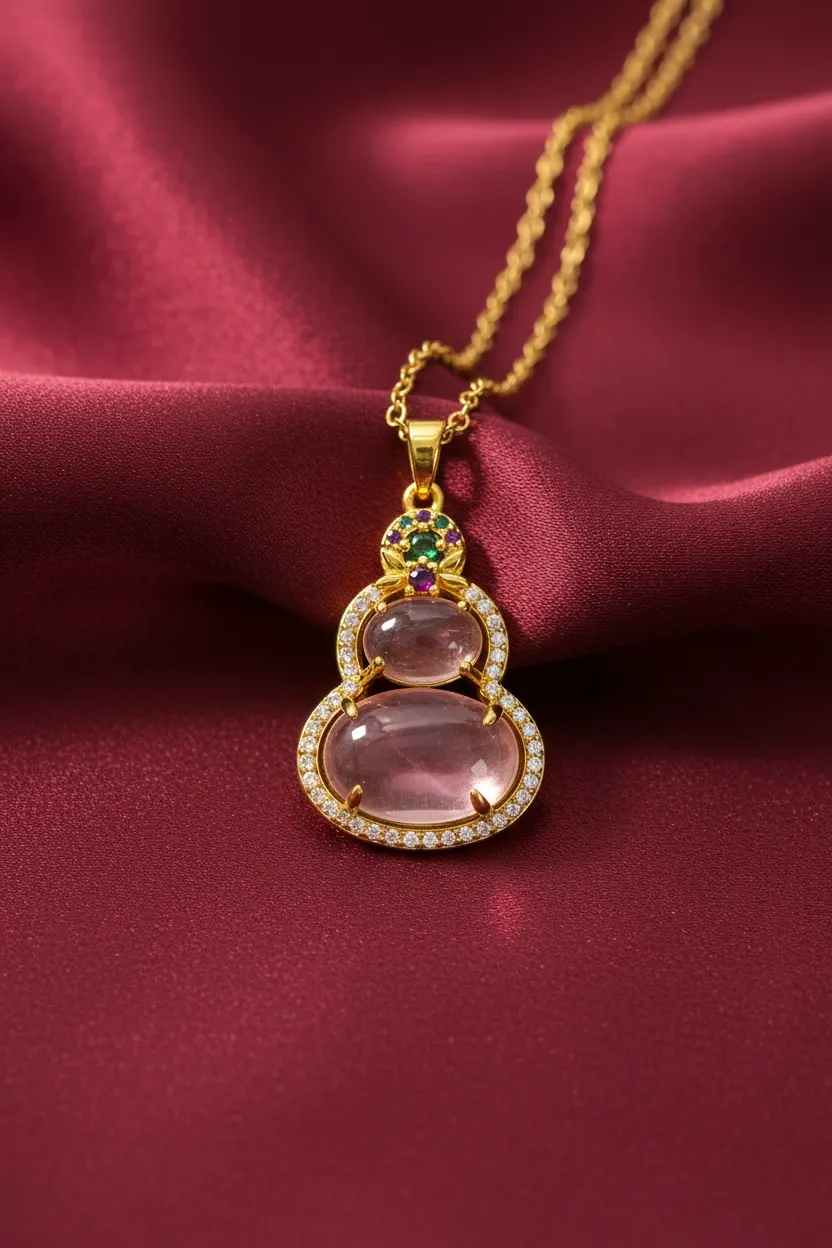 Rosé Aura Dual-Stone Pendant Necklace