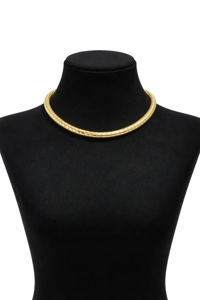 Golden Aura Tubular Choker Necklace