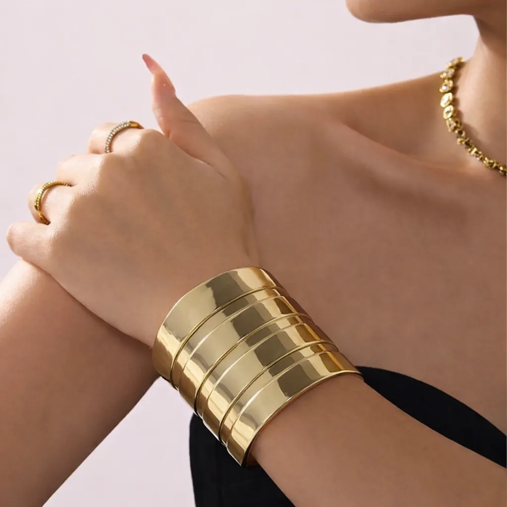 Lustre Line Gold Cuff Bracelet