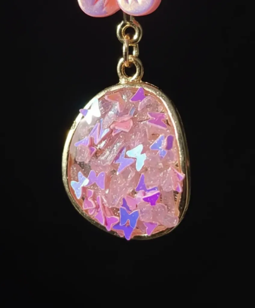 Blush Bloom Shimmer Drop Earrings