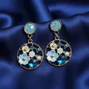 Azure Blossom Garden Drop Earrings