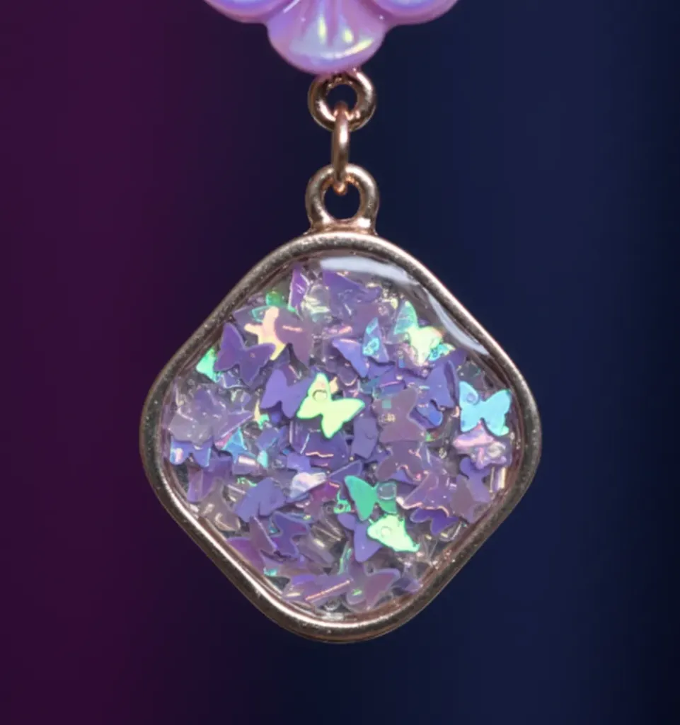 Lavender Bloom Shimmer Drop Earrings