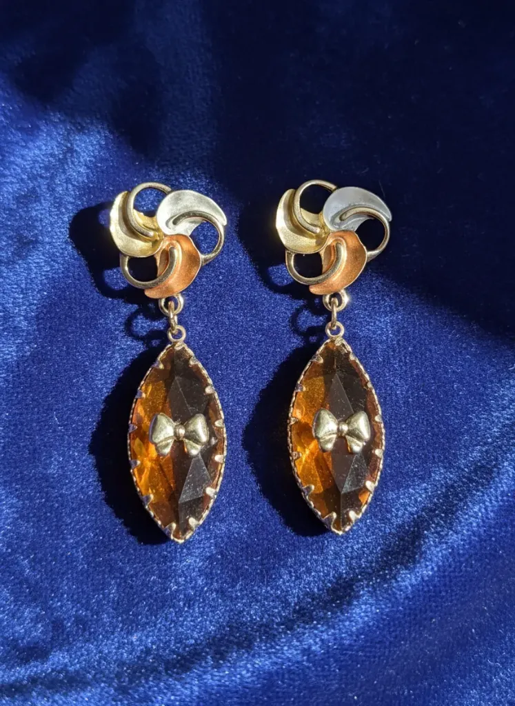 Amber Glow Statement Drop Earrings